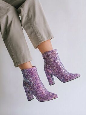 Allegra K Purple Ankle Boots -Size 7